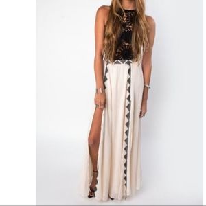 Amuse Society Sia Crochet-Top Maxi Dress S